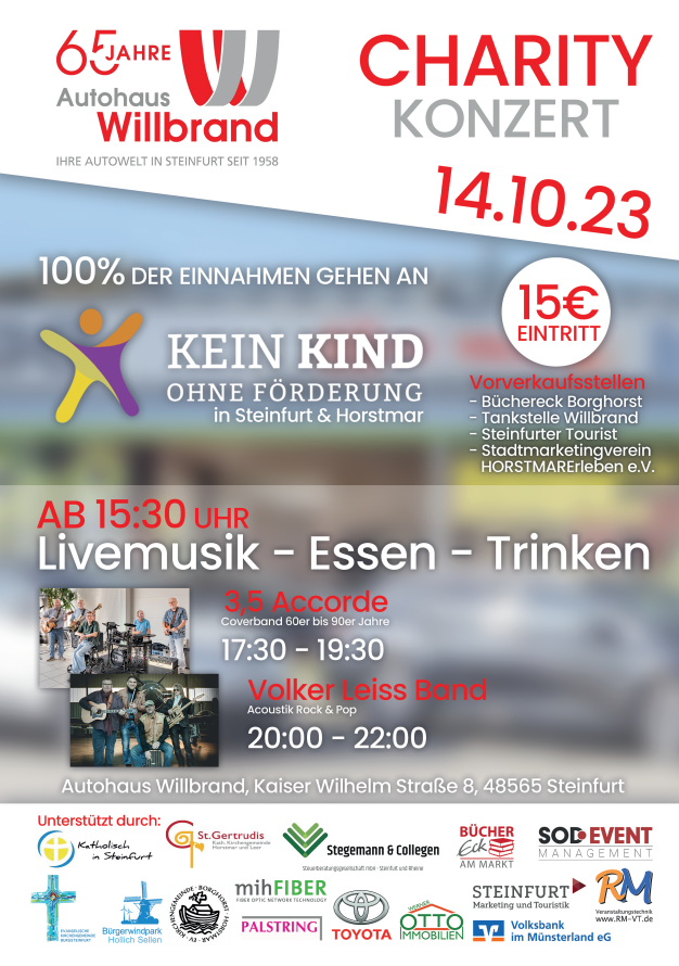 Charity Konzert 2023  "Kein Kind ohne Förderung" in Steinfurt und Horstmar