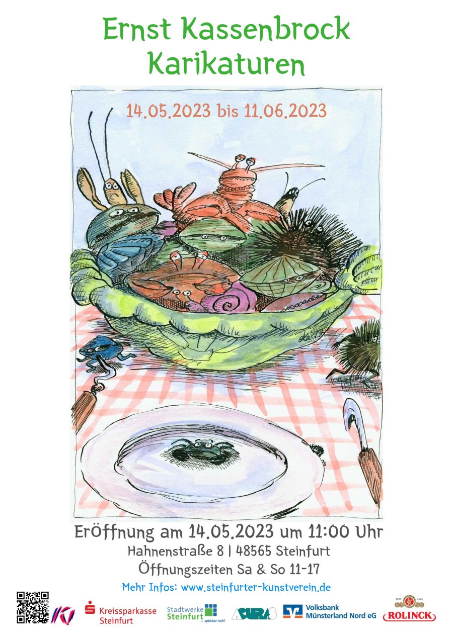 Karikaturenausstellung Ernst Kassenbrock 14.05. bis 11.06.2023